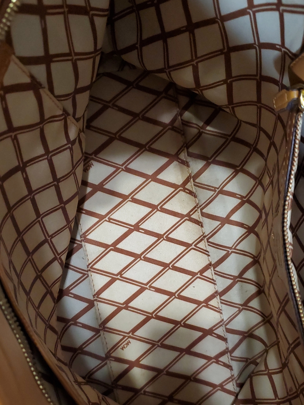 MCM Cognac Visetos Logo Tote Bag - Picture 8 of 14